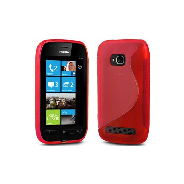 CUSTODIA GEL TPU SILICONE DOUBLE per NOKIA LUMIA 710 COLORE ROSSO