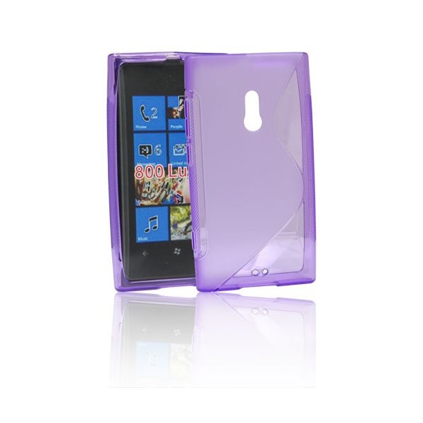 CUSTODIA GEL TPU SILICONE DOUBLE per NOKIA LUMIA 800 COLORE VIOLA