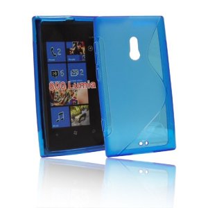 CUSTODIA GEL TPU SILICONE DOUBLE per NOKIA LUMIA 800 COLORE BLU