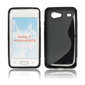 CUSTODIA GEL TPU SILICONE DOUBLE per SAMSUNG i9070 Galaxy Advance S COLORE NERO