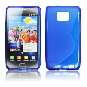 CUSTODIA GEL TPU SILICONE DOUBLE per SAMSUNG I9100 Galaxy S II, I9105 Galaxy S II Plus COLORE BLU