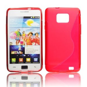 CUSTODIA GEL TPU SILICONE DOUBLE per SAMSUNG I9100 Galaxy S II, I9105 Galaxy S II Plus COLORE ROSSO