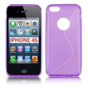 CUSTODIA GEL TPU SILICONE DOUBLE per iPHONE 4, 4s COLORE VIOLA