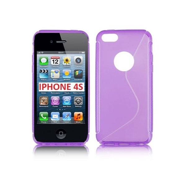 CUSTODIA GEL TPU SILICONE DOUBLE per iPHONE 4, 4s COLORE VIOLA