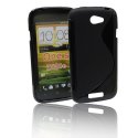 CUSTODIA GEL TPU SILICONE DOUBLE per HTC ONE S COLORE NERO