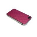 CUSTODIA per APPLE IPHONE 4, IPHONE 4S - BACK RIGIDA IN TESSUTO TRAPUNTATO COLORE ROSA