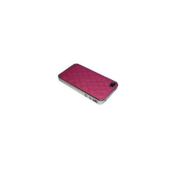 CUSTODIA per APPLE IPHONE 4, IPHONE 4S - BACK RIGIDA IN TESSUTO TRAPUNTATO COLORE ROSA