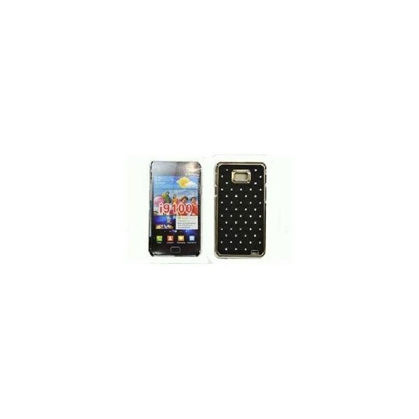 CUSTODIA RIGIDA CON BRILLANTINI per SAMSUNG I9100 Galaxy S II, I9105 Galaxy S II Plus COLORE NERO