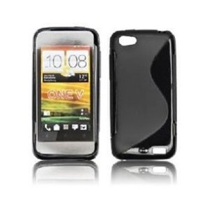 CUSTODIA GEL TPU SILICONE DOUBLE per HTC ONE V COLORE NERO