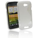 CUSTODIA GEL TPU SILICONE DOUBLE per HTC ONE S COLORE BIANCO