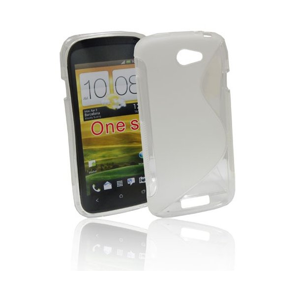 CUSTODIA GEL TPU SILICONE DOUBLE per HTC ONE S COLORE BIANCO