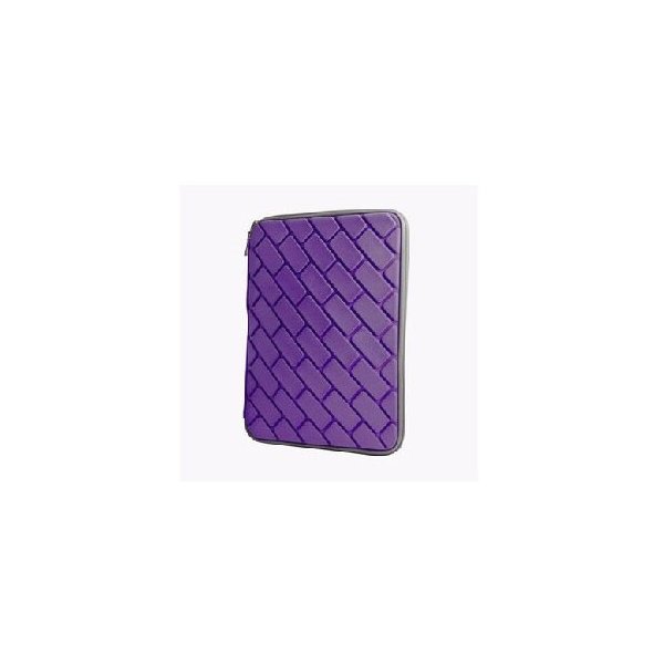 CUSTODIA UNIVERSALE IN TESSUTO IMBOTTITA CON ZIP per TABLET FINO A 10.1" POLLICI COLORE VIOLA EFFETTO MATTONCINI