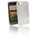 CUSTODIA GEL TPU SILICONE DOUBLE per HTC ONE V COLORE BIANCO