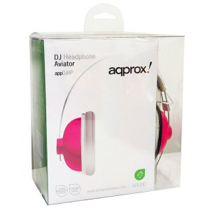 CUFFIE STEREO CON JACK 3,5mm E MICROFONO MODELLO AVIATOR APPROX COLORE ROSA