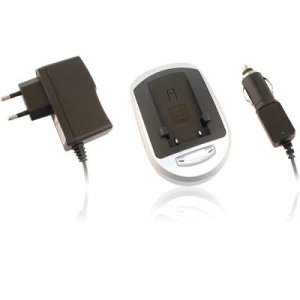 CARICATORE DA TAVOLO + CAVO AUTO INTEGRATO IA-BP85ST per SAMSUNG VP-MX20H, SC-MX10A SEGUE COMPATIBILITA'..