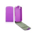 CUSTODIA VERTICALE SLIM FLIP PELLE per APPLE IPHONE 4, 4s COLORE VIOLA