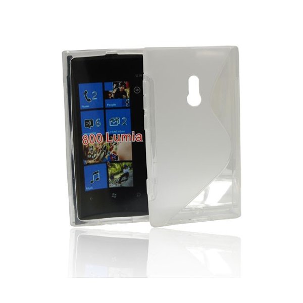 CUSTODIA GEL TPU SILICONE DOUBLE per NOKIA LUMIA 800 COLORE BIANCO