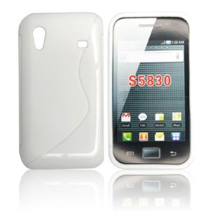 CUSTODIA GEL TPU SILICONE DOUBLE per SAMSUNG S5830 GALAXY ACE COLORE BIANCO