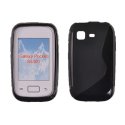 CUSTODIA GEL TPU SILICONE DOUBLE per SAMSUNG S5300 Galaxy Pocket, S5301 Galaxy Pocket Plus COLORE NERO