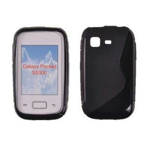 CUSTODIA GEL TPU SILICONE DOUBLE per SAMSUNG S5300 Galaxy Pocket, S5301 Galaxy Pocket Plus COLORE NERO