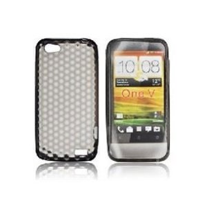 CUSTODIA GEL TPU SILICONE SEMI-RIGIDA per HTC ONE V COLORE NERO