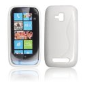 CUSTODIA GEL TPU SILICONE DOUBLE per NOKIA LUMIA 610 COLORE BIANCO