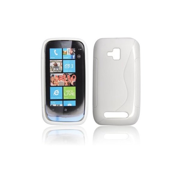 CUSTODIA GEL TPU SILICONE DOUBLE per NOKIA LUMIA 610 COLORE BIANCO