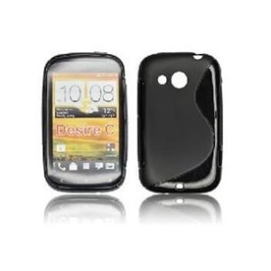 CUSTODIA GEL TPU SILICONE DOUBLE per HTC DESIRE C COLORE NERO