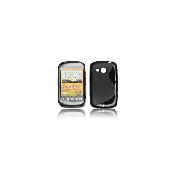 CUSTODIA GEL TPU SILICONE DOUBLE per HTC DESIRE C COLORE NERO