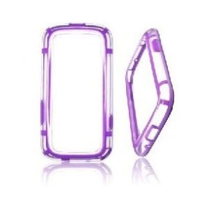 CUSTODIA GEL TPU SILICONE BUMPER per SAMSUNG i9300 Galaxy S3, I9300i Galaxy S3 Neo VIOLA-TRASPARENTE