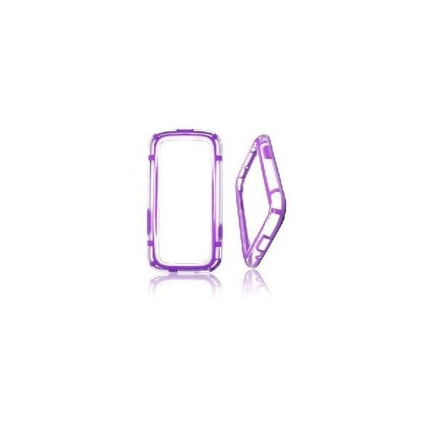 CUSTODIA GEL TPU SILICONE BUMPER per SAMSUNG i9300 Galaxy S3, I9300i Galaxy S3 Neo VIOLA-TRASPARENTE