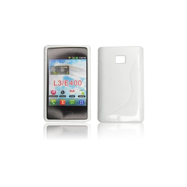 CUSTODIA GEL TPU SILICONE DOUBLE per LG E400 Optimus L3 COLORE BIANCO