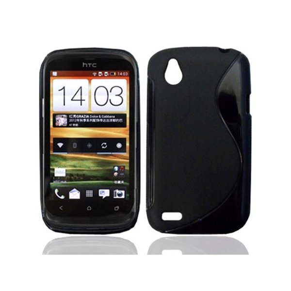 CUSTODIA GEL TPU SILICONE DOUBLE per HTC DESIRE V COLORE NERO