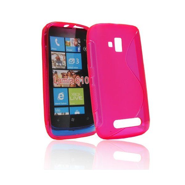 CUSTODIA GEL TPU SILICONE DOUBLE per NOKIA LUMIA 610 COLORE ROSA