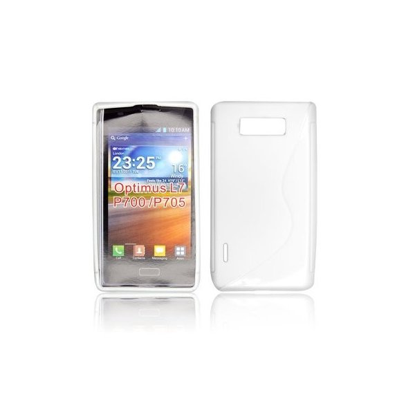 CUSTODIA GEL TPU SILICONE DOUBLE per LG P700 Optimus L7, P705 COLORE BIANCO