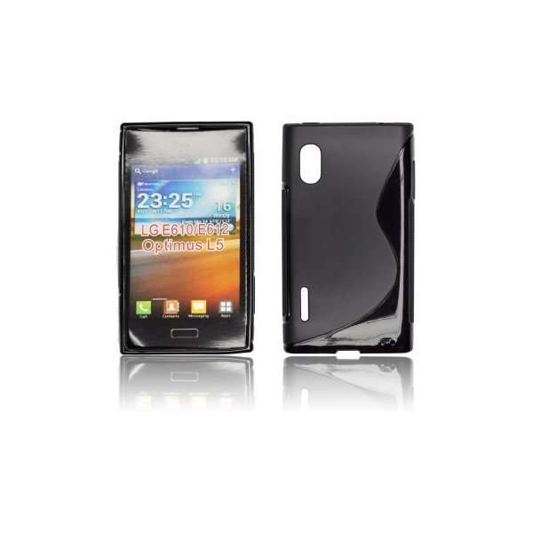 CUSTODIA GEL TPU SILICONE DOUBLE per LG E610 Optimus L5, E612 COLORE NERO