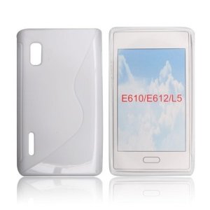 CUSTODIA GEL TPU SILICONE DOUBLE per LG E610 Optimus L5, E612 COLORE BIANCO