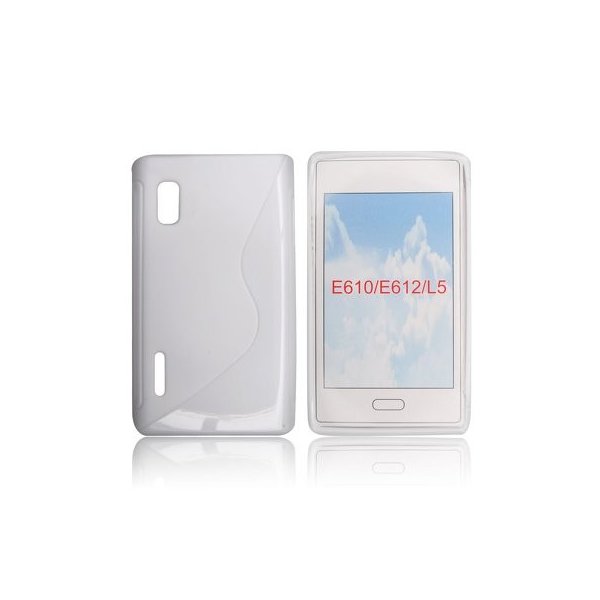 CUSTODIA GEL TPU SILICONE DOUBLE per LG E610 Optimus L5, E612 COLORE BIANCO