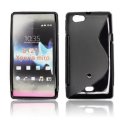 CUSTODIA GEL TPU SILICONE DOUBLE per SONY XPERIA MIRO ST23i COLORE NERO