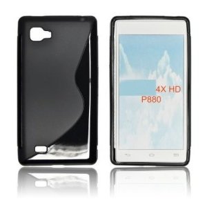 CUSTODIA GEL TPU SILICONE DOUBLE per LG P880 Optimus 4x HD COLORE NERO