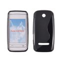 CUSTODIA GEL TPU SILICONE DOUBLE per NOKIA ASHA 305 COLORE NERO