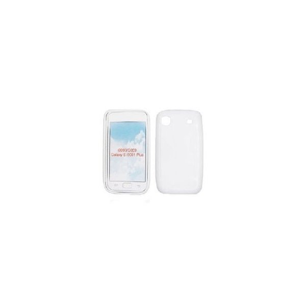 CUSTODIA GEL TPU SILICONE DOUBLE per SAMSUNG I9000 Galaxy S COLORE BIANCO-TRASPARENTE