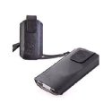 CUSTODIA IN PELLE A SACCHETTO NERA con LACCIO POLSO IPHONE 4, 4S COLORE NERO