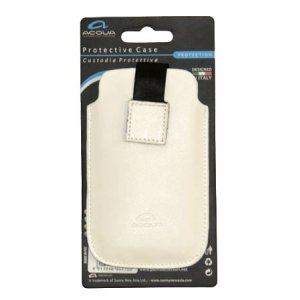 CUSTODIA SACCHETTO IN PELLE per APPLE IPHONE 3G, 3GS, 4, 4S COLORE BIANCO SERIE CITY MARCHIO ACQUA