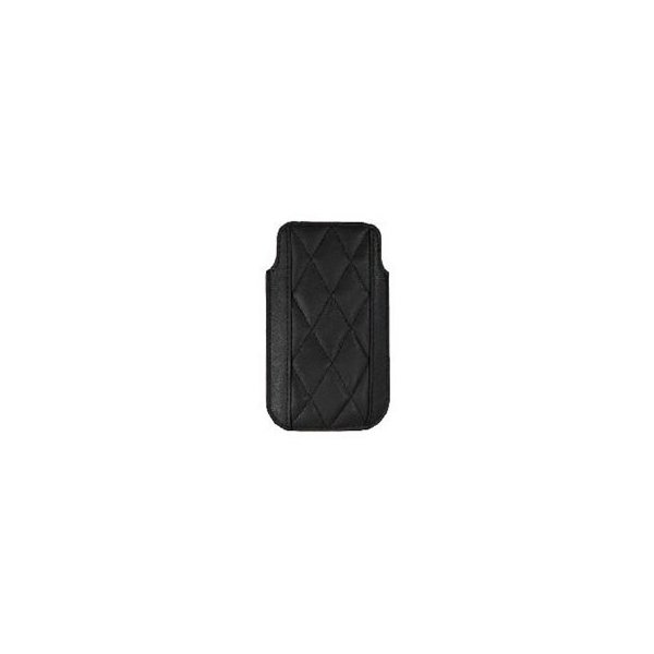 CUSTODIA IN PELLE A SACCHETTO FANTASIA ROMBI IPHONE 4, 4S COLORE NERO