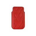 CUSTODIA IN PELLE A SACCHETTO FANTASIA ROMBI IPHONE 4, 4S COLORE ROSSO