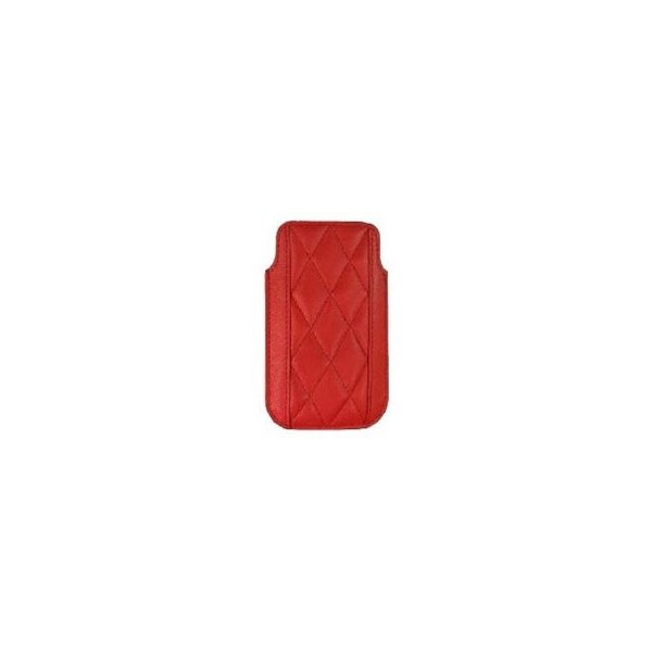 CUSTODIA IN PELLE A SACCHETTO FANTASIA ROMBI IPHONE 4, 4S COLORE ROSSO