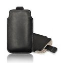 CUSTODIA A SACCHETTO IN PELLE per SAMSUNG N7000 NOTE, I9220 E MODELLI SIMILARI COLORE NERO MODELLO DELUXE