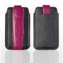 CUSTODIA A SACCHETTO IN PELLE per SAMSUNG N7000 NOTE, I9220 E MODELLI SIMILARI COLORE NERO E ROSA MODELLO ROGER