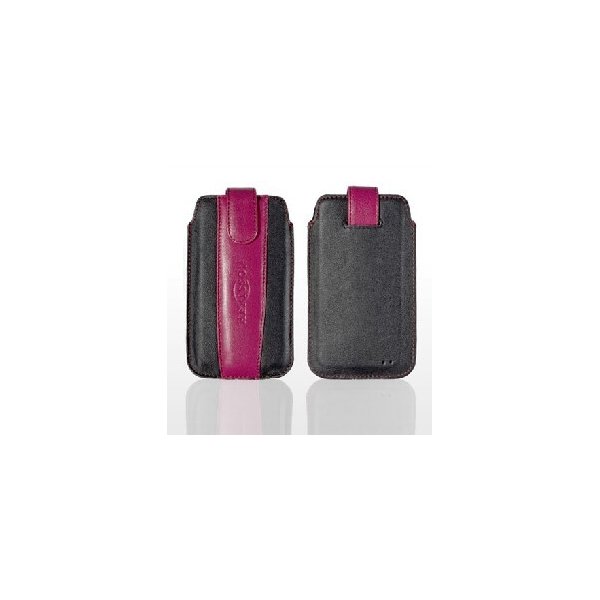 CUSTODIA A SACCHETTO IN PELLE per SAMSUNG N7000 NOTE, I9220 E MODELLI SIMILARI COLORE NERO E ROSA MODELLO ROGER